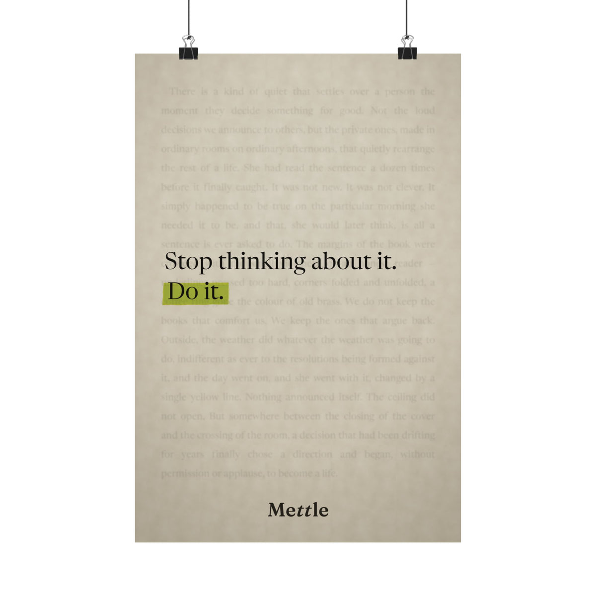 Stop Thinking About It, Do It — Motivational Poster | Gym & Office Wall Art