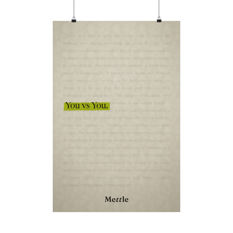 You vs You — Discipline Motivational Poster | Home Gym Wall Art