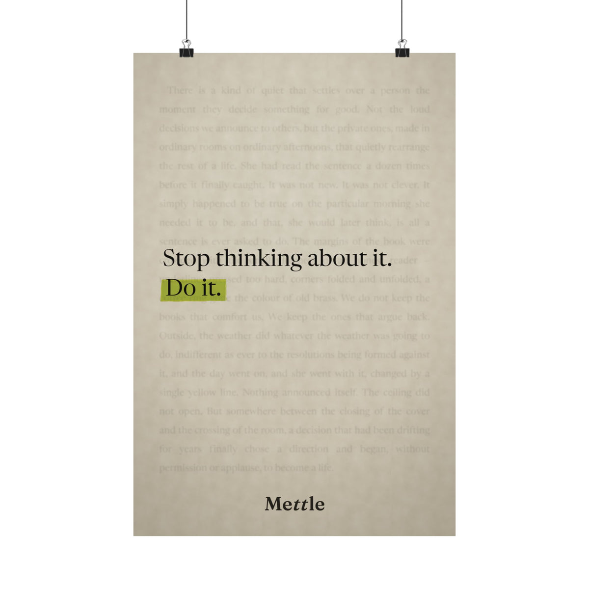 Stop Thinking About It, Do It — Motivational Poster | Gym & Office Wall Art