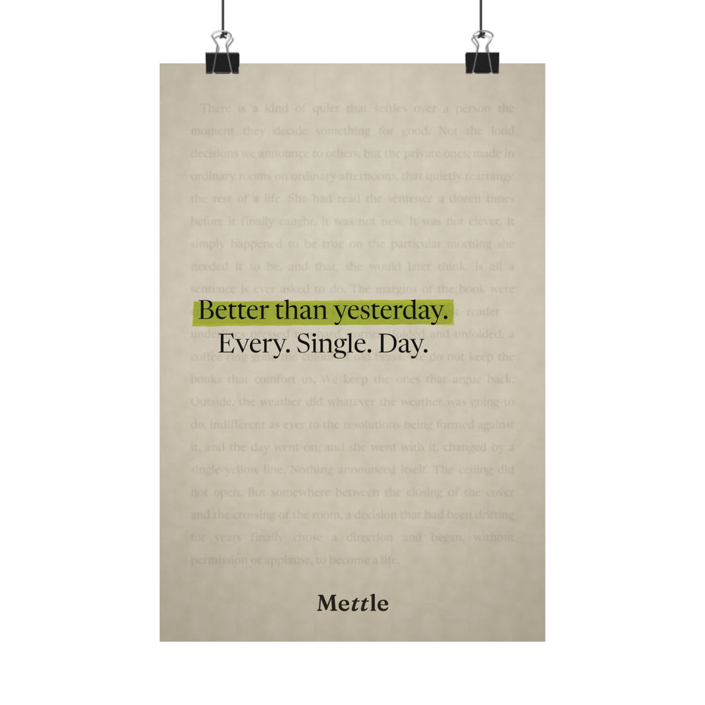 Better Than Yesterday — Discipline Motivational Poster | Gym & Office Wall Art