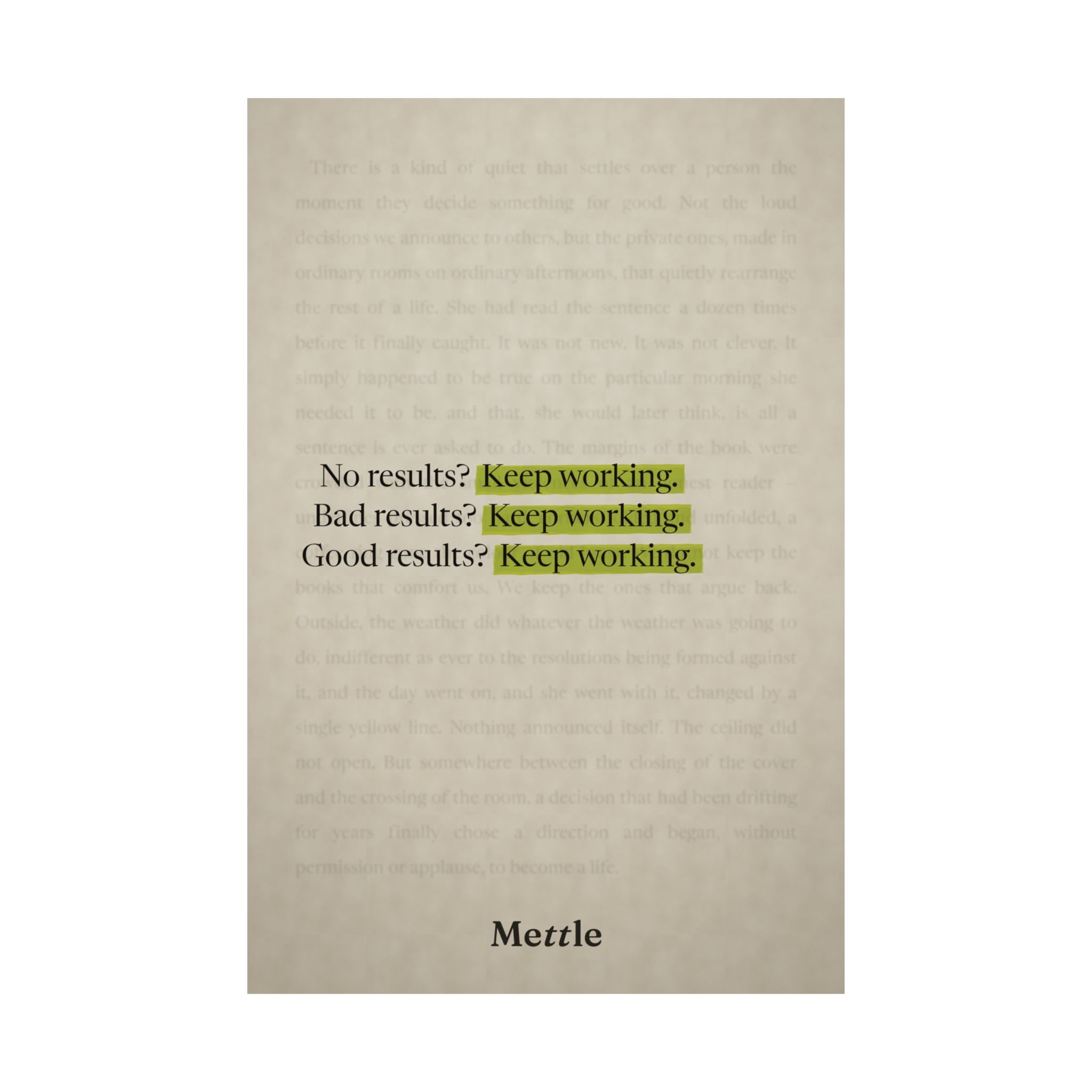 Keep Working — Motivational Discipline Poster | Gym & Office Wall Art
