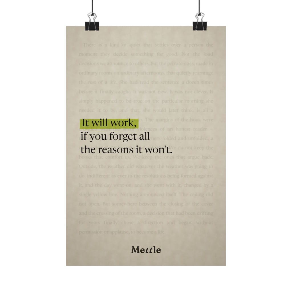 It Will Work — Motivational Poster | Discipline Wall Art