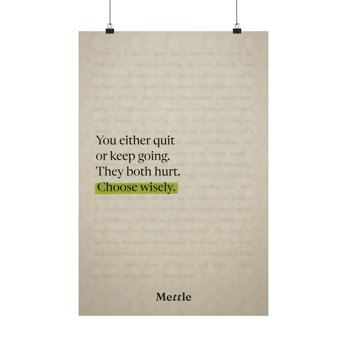 Choose Wisely — Motivational Discipline Poster | Gym & Sports Wall Art