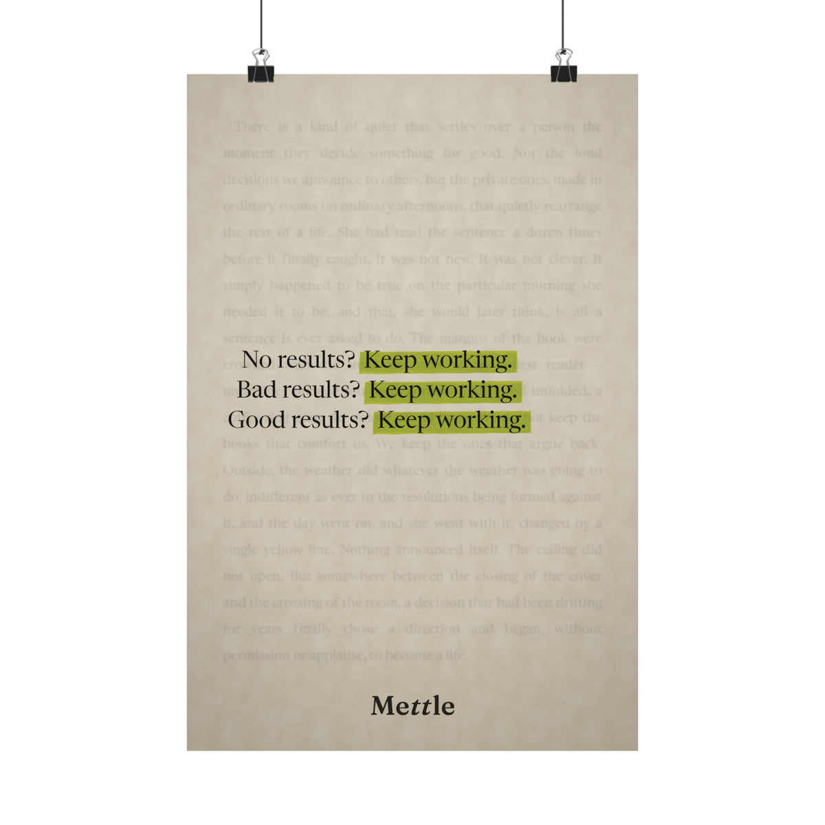 Keep Working — Motivational Discipline Poster | Gym & Office Wall Art