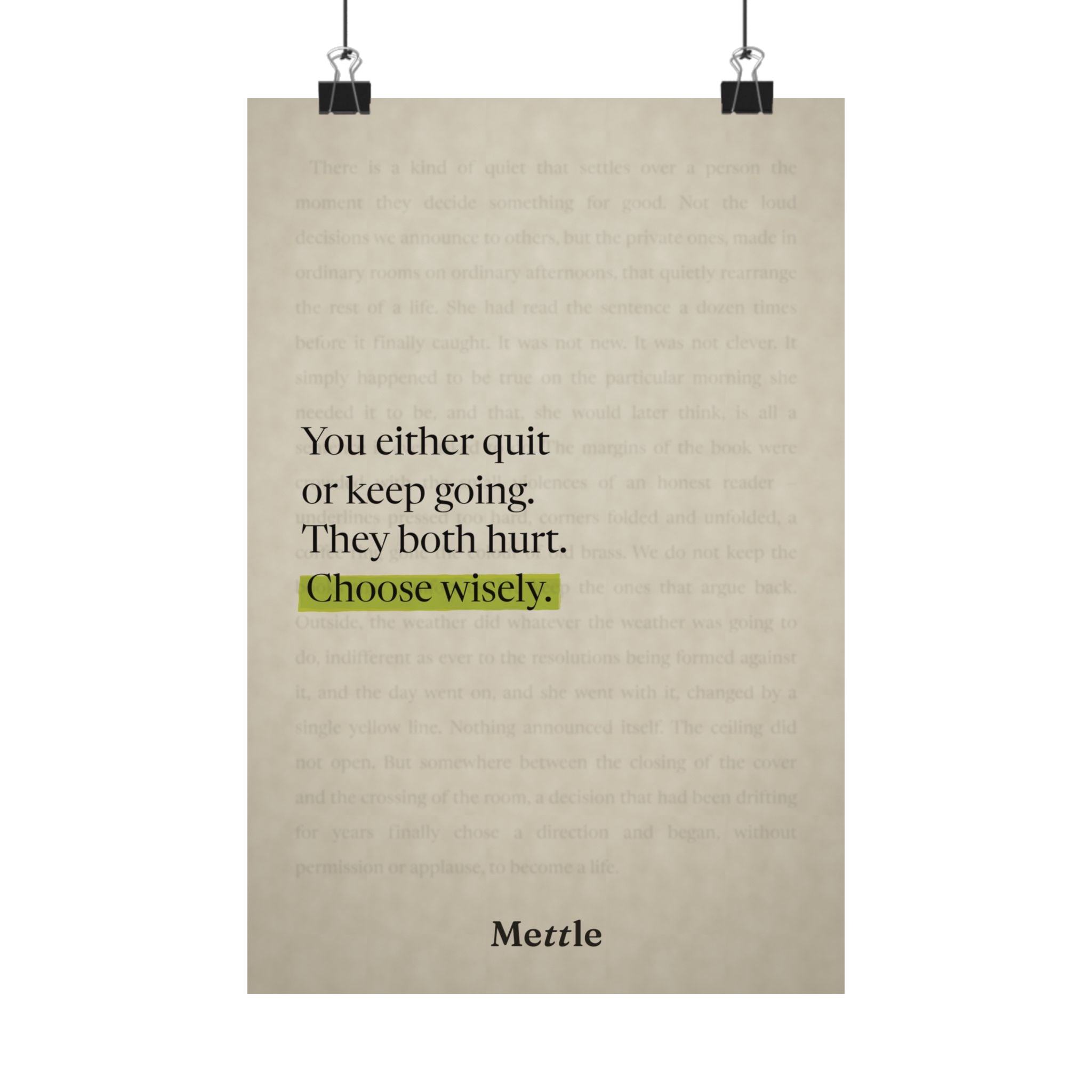 Choose Wisely — Motivational Discipline Poster | Gym & Sports Wall Art