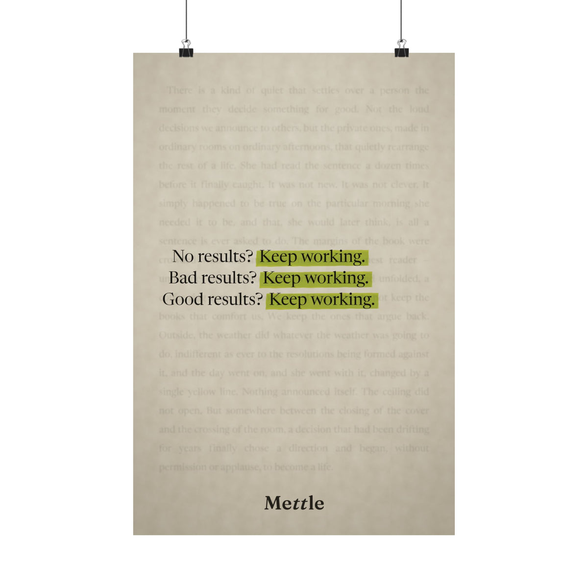 Keep Working — Motivational Discipline Poster | Gym & Office Wall Art