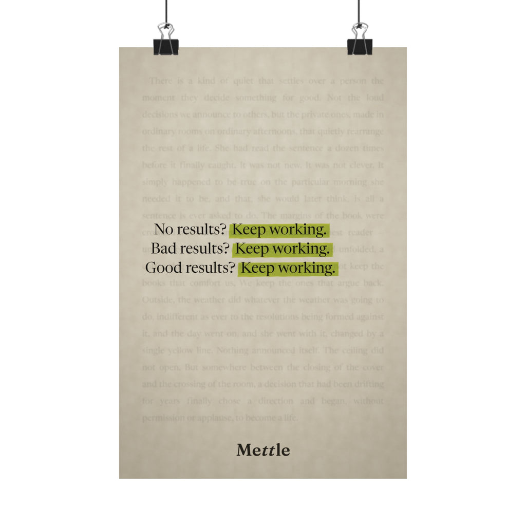 Keep Working — Motivational Discipline Poster | Gym & Office Wall Art