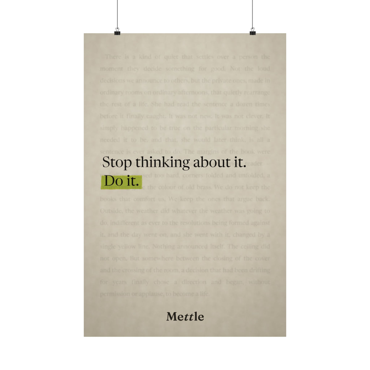 Stop Thinking About It, Do It — Motivational Poster | Gym & Office Wall Art