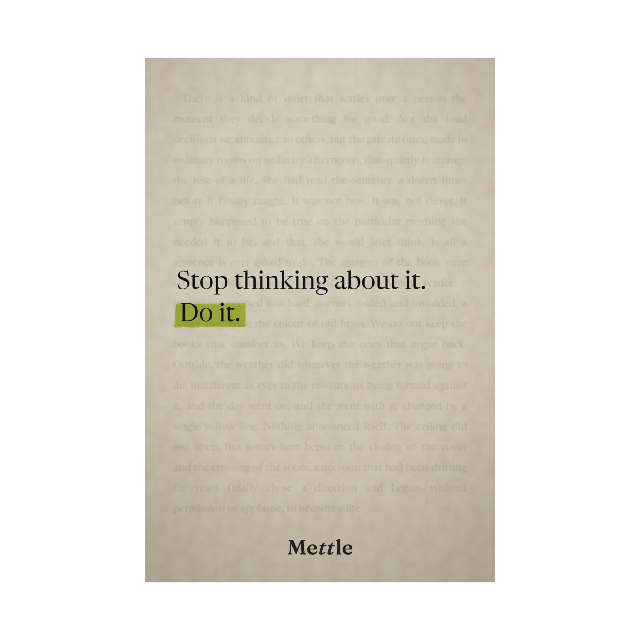 Stop Thinking About It, Do It — Motivational Poster | Gym & Office Wall Art