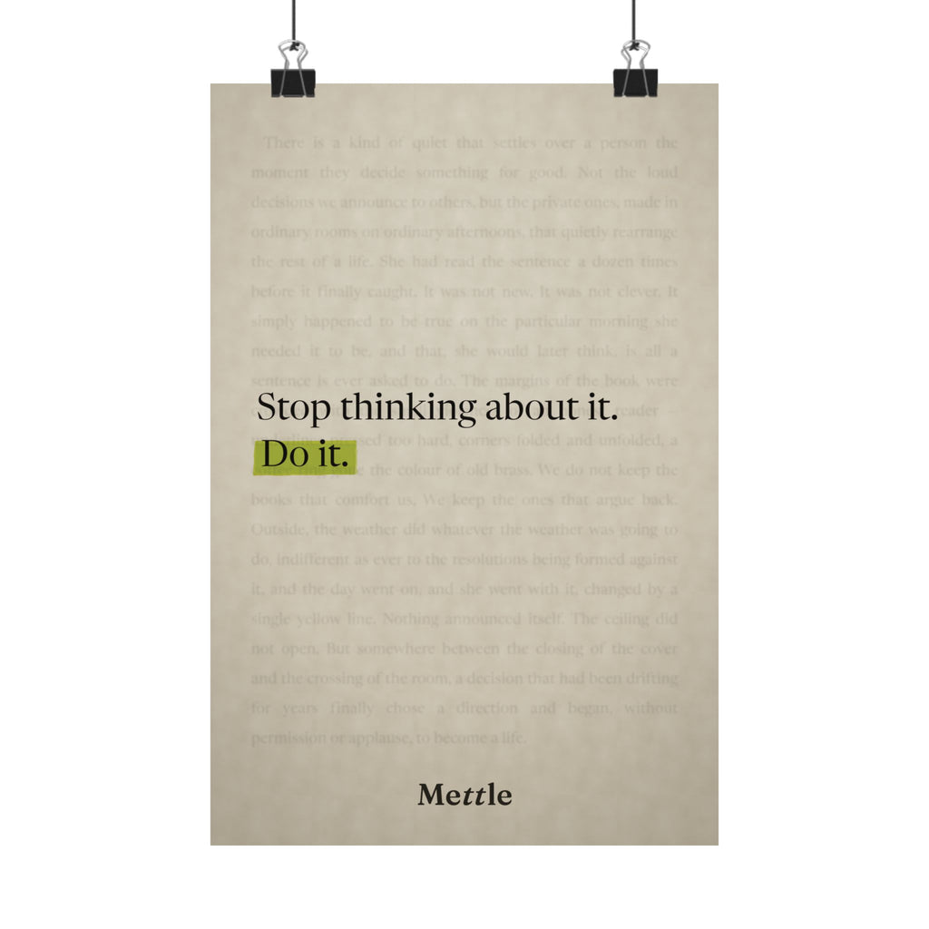Stop Thinking About It, Do It — Motivational Poster | Gym & Office Wall Art
