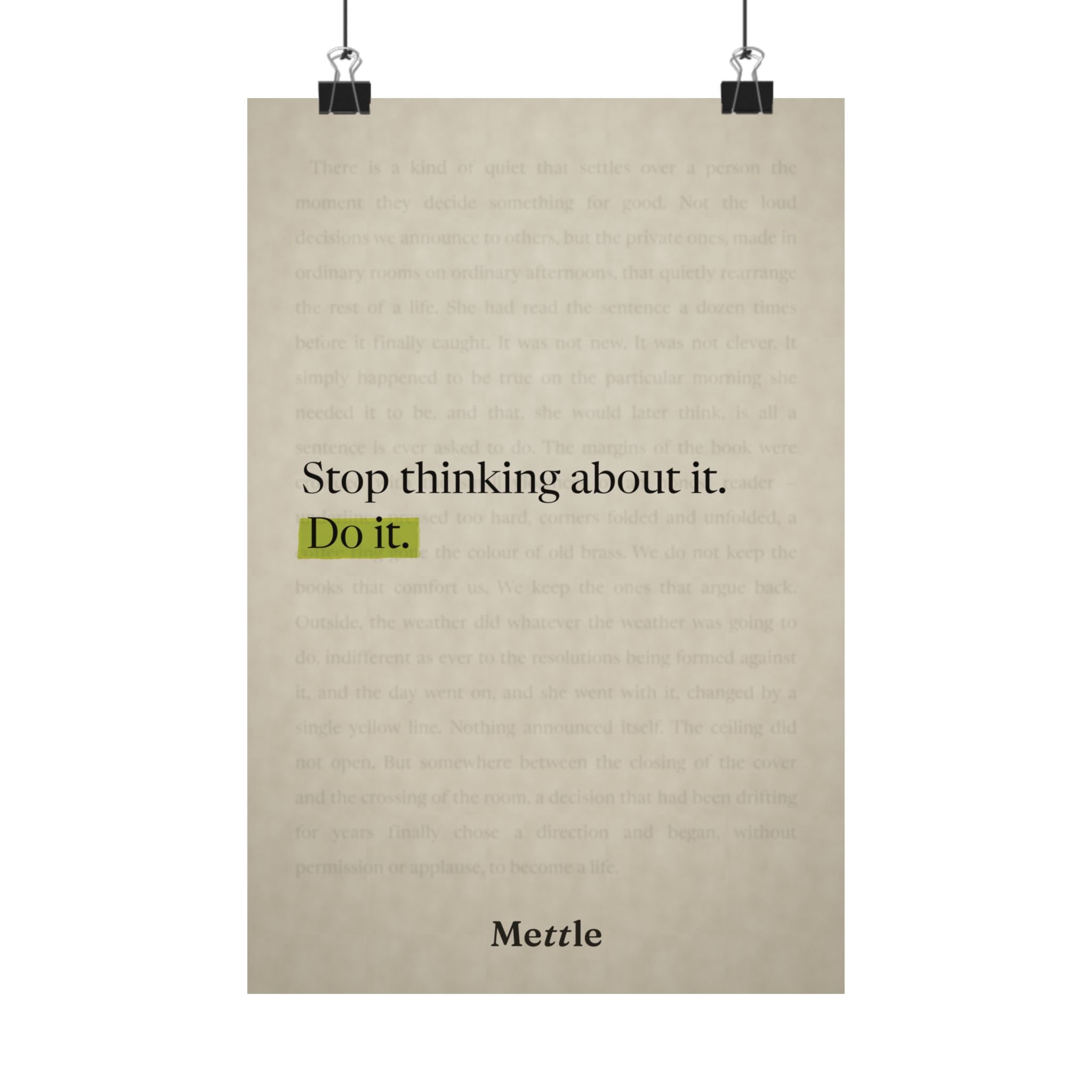 Stop Thinking About It, Do It — Motivational Poster | Gym & Office Wall Art