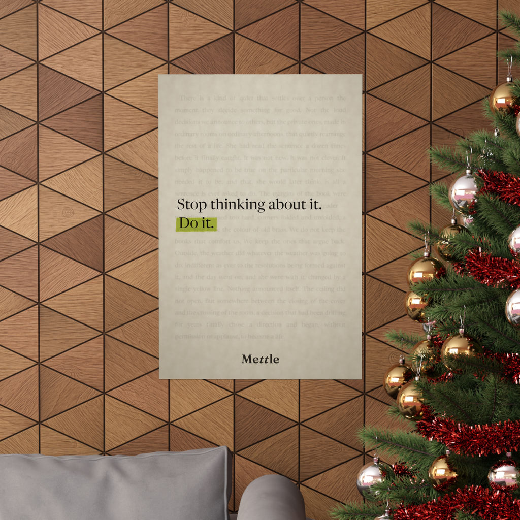 Stop Thinking About It, Do It — Motivational Poster | Gym & Office Wall Art